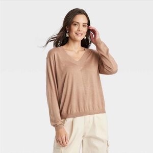 a new day Women's V-Neck Sweater in Brown